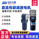 ZD中大电机直流有刷直角齿轮减速马达25W 300W中空中实微型电动机