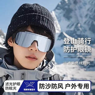 防护眼镜防雾防尘防风沙防灰尘护目镜防紫外线眩光冬季 墨镜滑雪镜