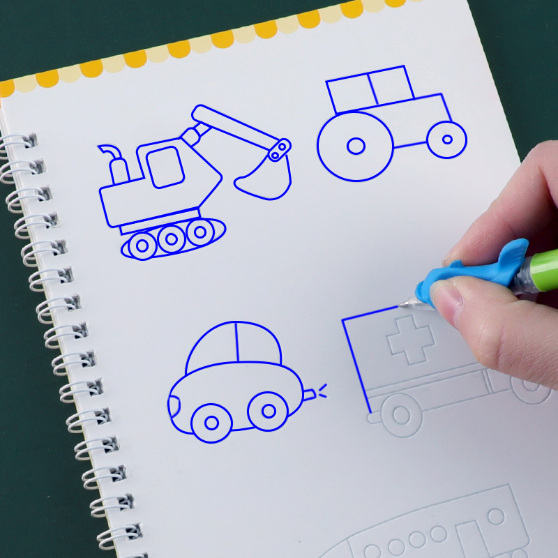 汽车简笔画幼儿园宝宝凹槽