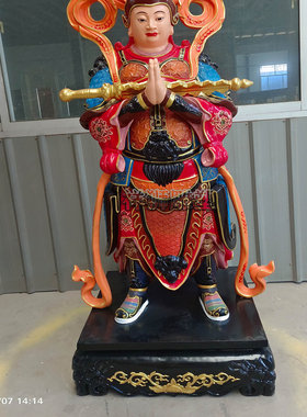 祥狮雕塑彩绘铜雕韦陀菩萨佛像