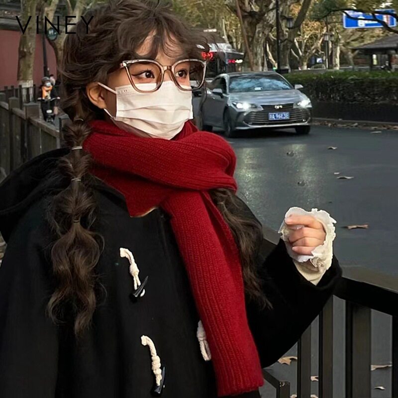 围巾女生毛毛围脖颈套披肩脖套保暖冬季红色新年女款爆款2025新款