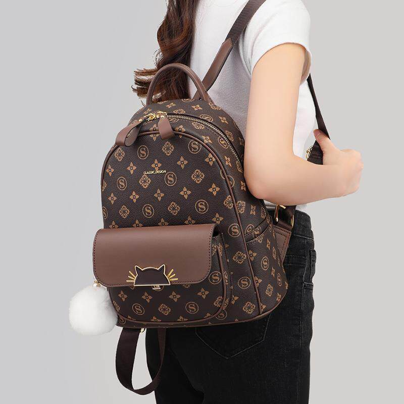 双肩包包女2025新款大容量背包高级感轻便书包休闲时尚旅行包