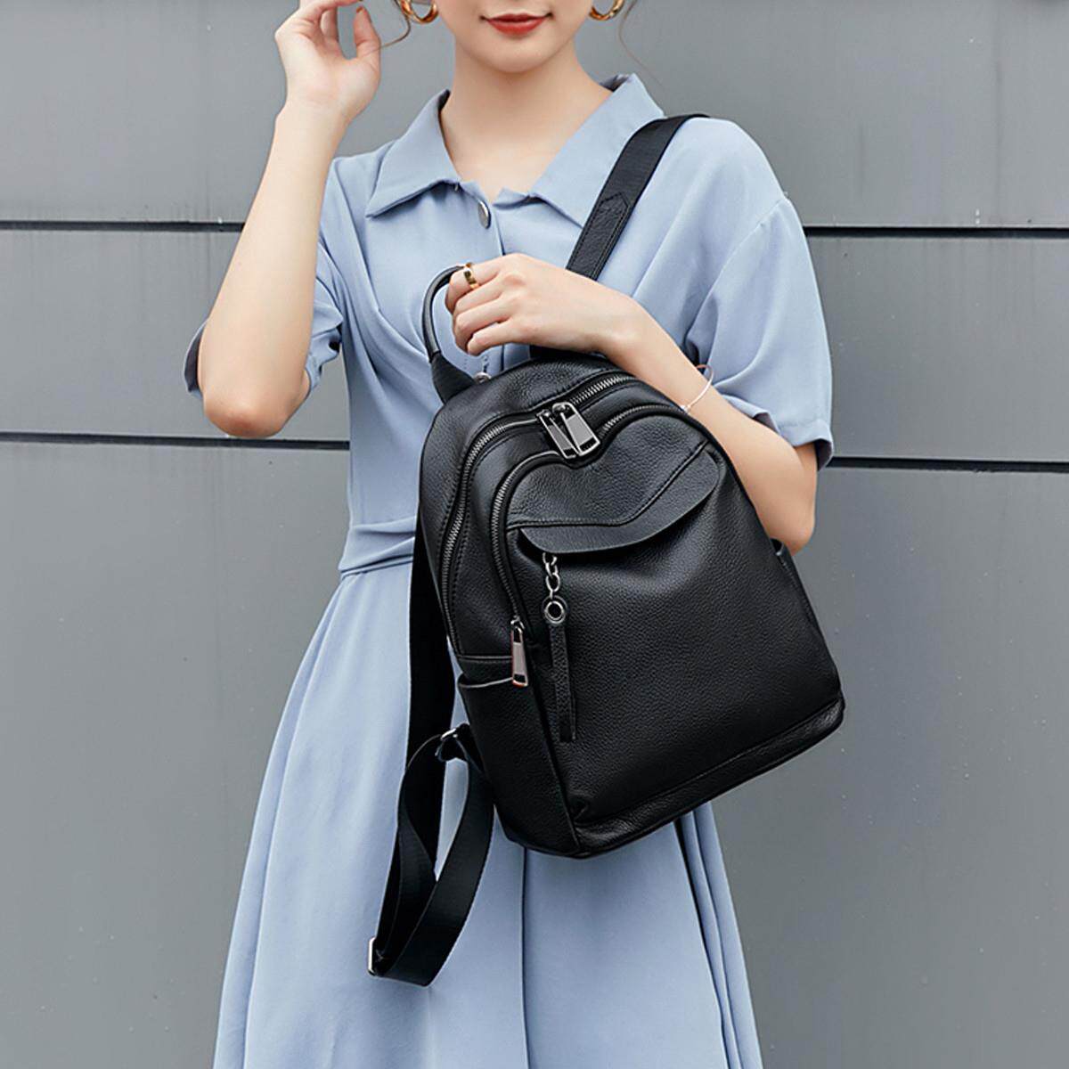 高级感双肩包女背包真皮多功能中年妈妈包黑色女款大容量轻便韩版