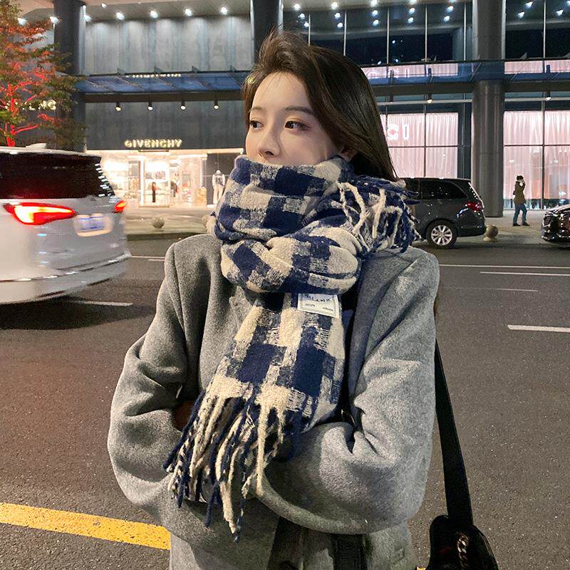 围巾女冬季新款披肩格子高级感加厚保暖围脖情侣百搭学生秋冬韩版