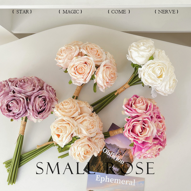 烤边玫瑰花仿真花装饰花花艺摆件