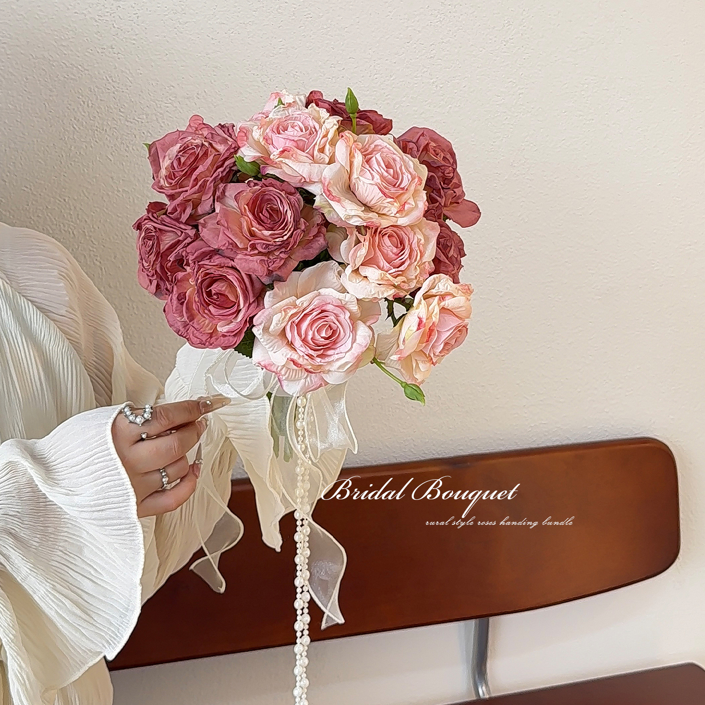 新娘玫瑰手捧花仿真花假花花束