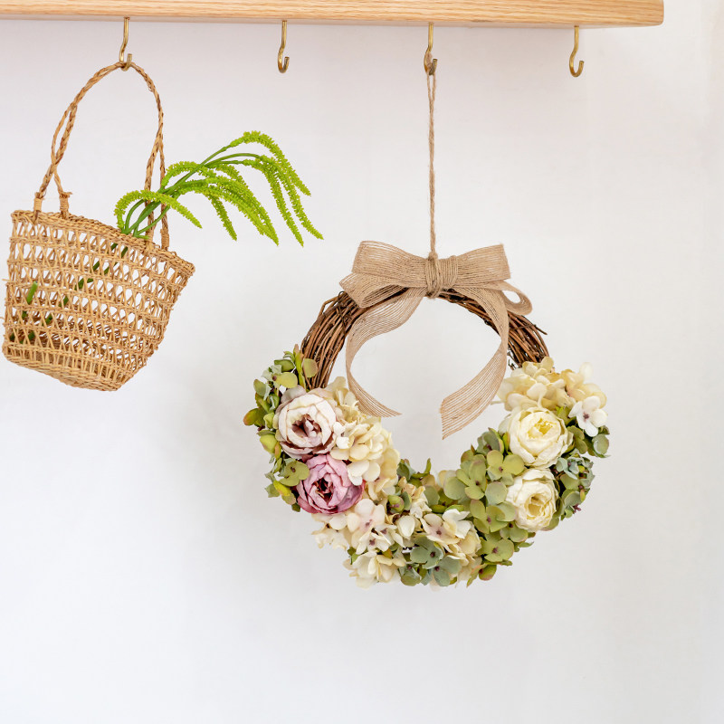 RoomTour自然风藤编花环装饰花卉仿真花高档墙面样板间假花摆设,家居饰品,仿真花/假花,淘宝优惠券,粉丝福利购,淘宝优惠卷
