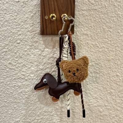 复古腊肠狗挂件miu系风钥匙扣