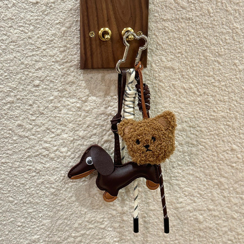 复古腊肠狗挂件miu系风钥匙扣