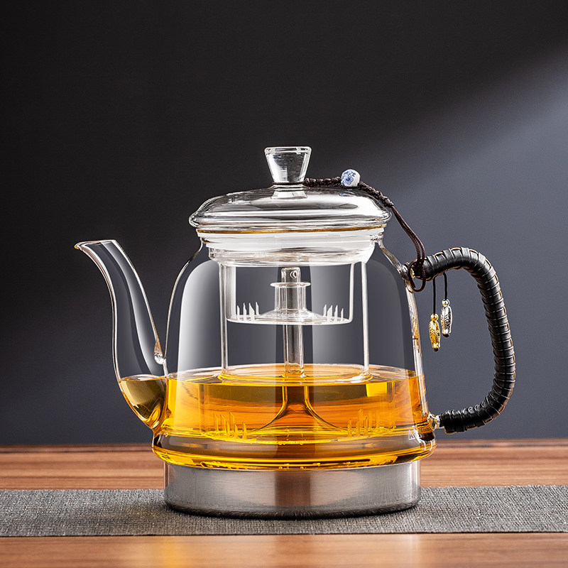 2025年新款玻璃煮茶壶电磁炉电陶炉通用大容量蒸煮一体平底单壶