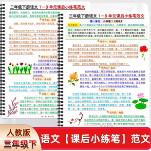 2026新人教版三年级下册语文1-8单元课后小练笔范文写作技巧提升
