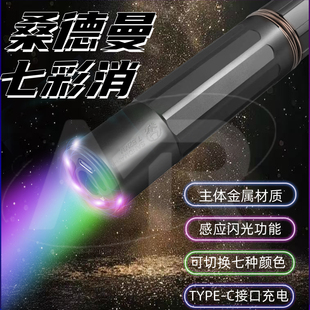 SANDMAN桑德曼高品质七彩闪光消感应喷火猪仿真金属火冒装饰消音