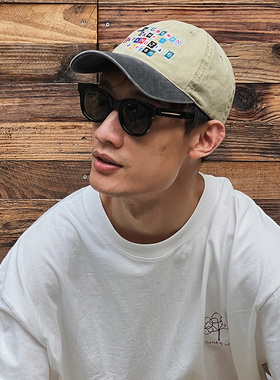 oarism slogan拼贴刺绣弹幕帽重水洗原创男女通勤鸭舌帽寇克船长