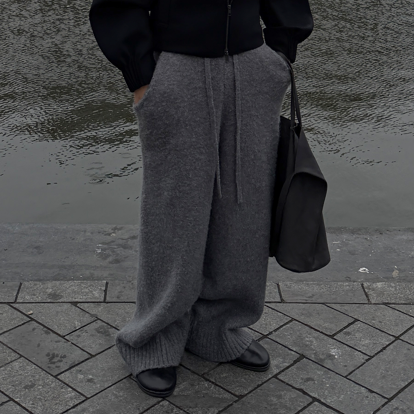 oarism针织羊毛休闲卫裤