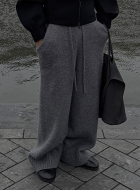 oarism 25AW 针织羊毛卫裤新品男宽松抽绳慵懒垂感保暖休闲长裤