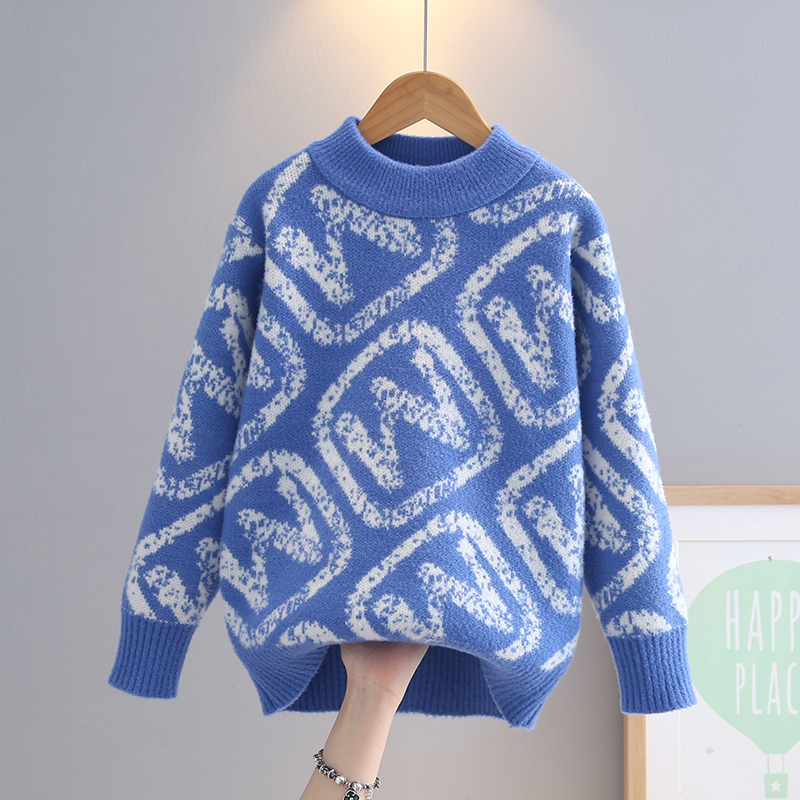 男童毛衣时尚字母针织衫