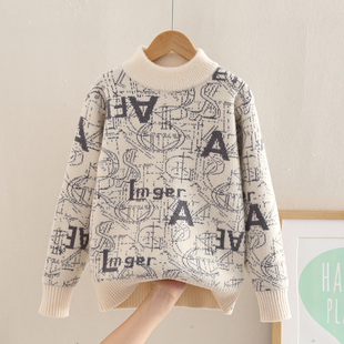 男童毛衣2025秋冬新款 上衣中大童潮 儿童加厚半高领男孩打底针织衫