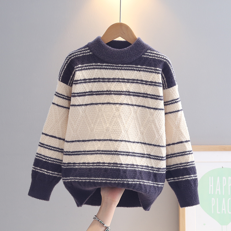 男童毛衣秋冬款加厚打底