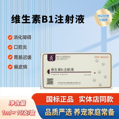 华牧VB1注射液狗猫肠胃神经炎