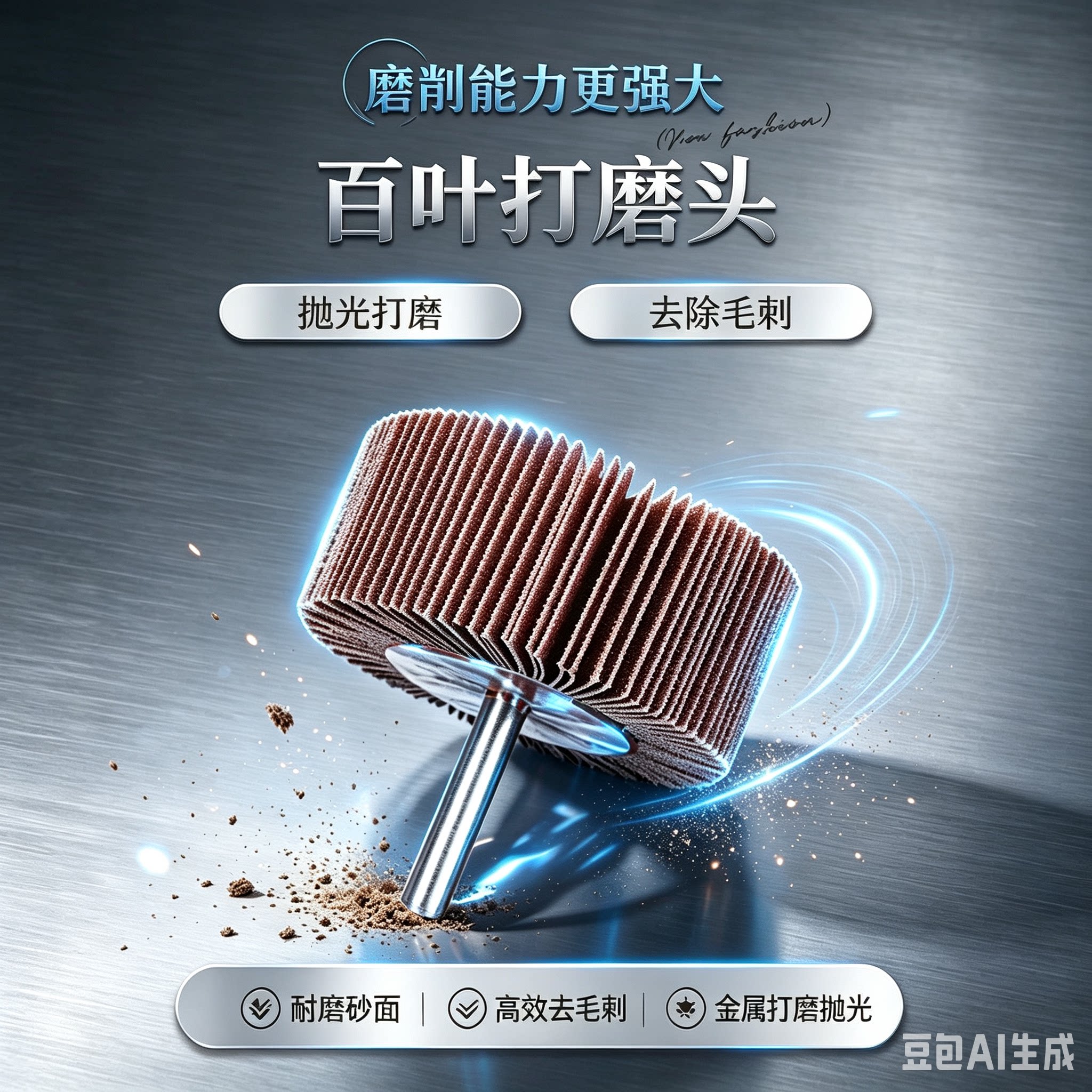 手电钻用带柄百叶轮磨头40MM图片