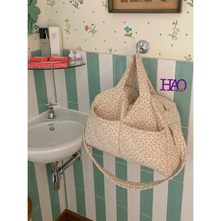 好好好!小碎花纯棉布大容量多功能包包斜挎包宠物宝妈咪包通勤包