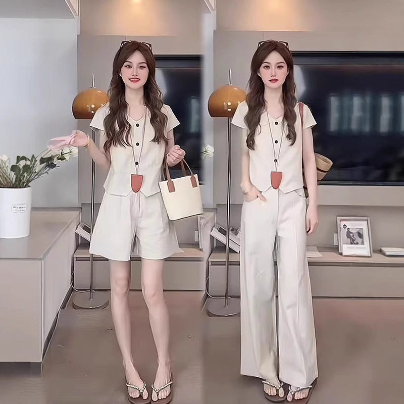 设计感西装马甲女款背心亚麻薄款2025夏季新款修身显瘦短袖小坎肩