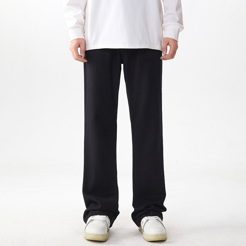 黑色牛仔裤男士水洗宽松直筒裤子