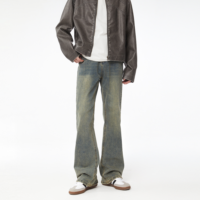 微喇牛仔裤男士复古夏季