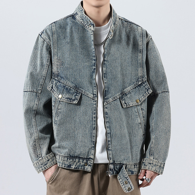 美式高街牛仔外套男春秋季潮