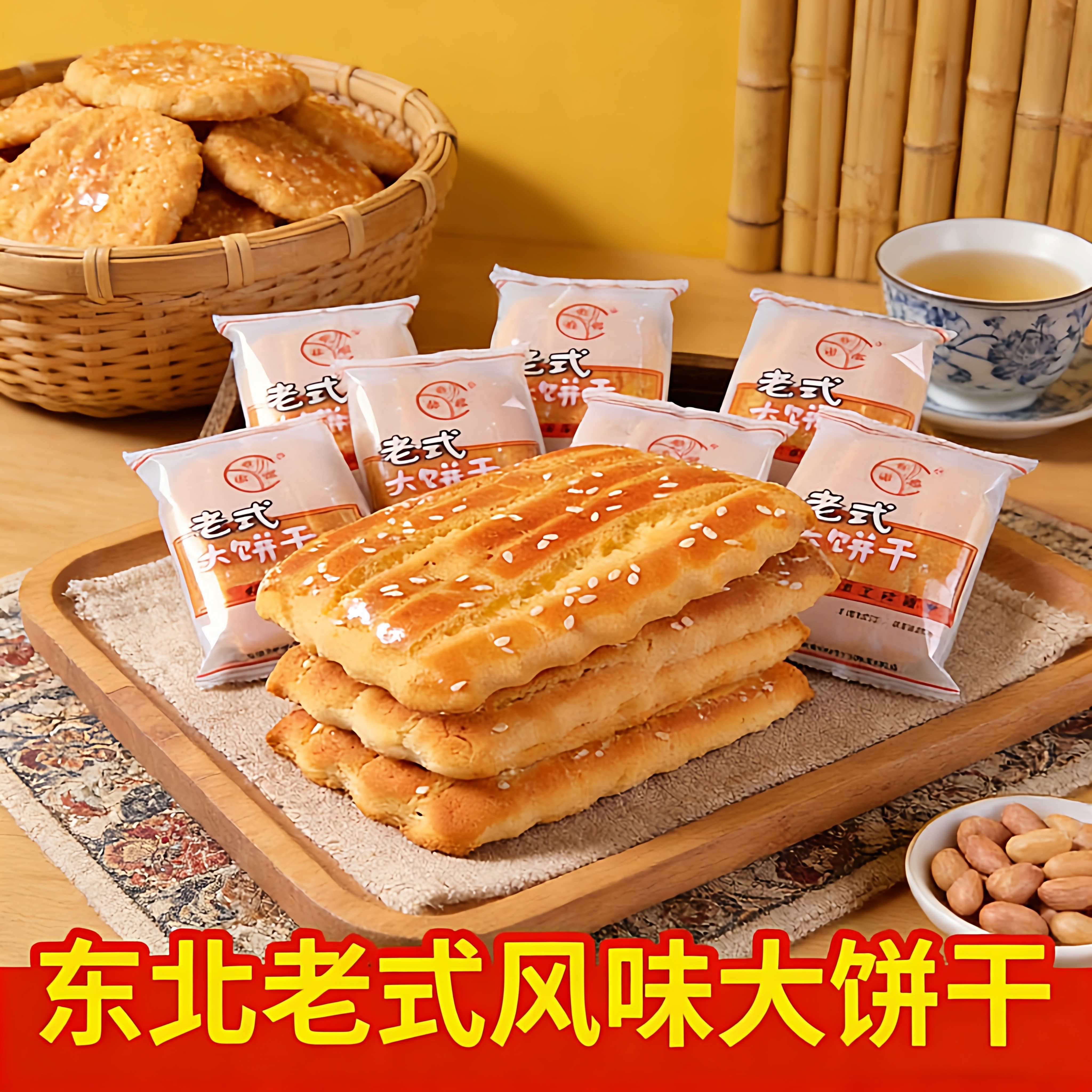 袋装正宗东北大饼干纯手工怀旧早餐特产70后80后传统老式糕点饼干