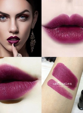 2025欧美风深色系梅紫色口红哑光巧克力色暗黑系中毒色不掉色口
