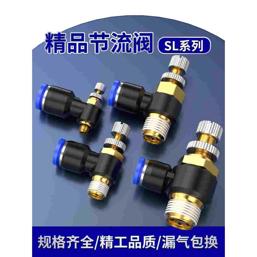 气管接头SL4-m5/6-01/8-02快速接头卡扣式直角管接头连接件快接头