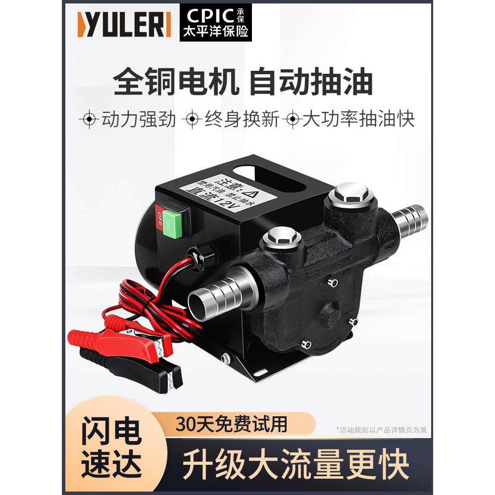 渝乐电动抽油泵12V24V220V伏自吸泵正反转直流加油泵柴油抽油机器