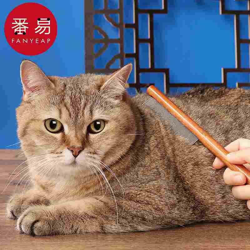 宠物梳A1P42-番易去浮毛排梳宠物猫咪除蚤密齿梳除跳蚤虱狗狗
