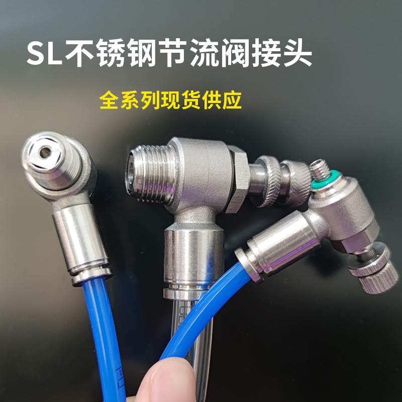 全金属耐高温耐腐蚀不锈钢调速节流阀接头SL6-M5/4-01/10-03/8-02