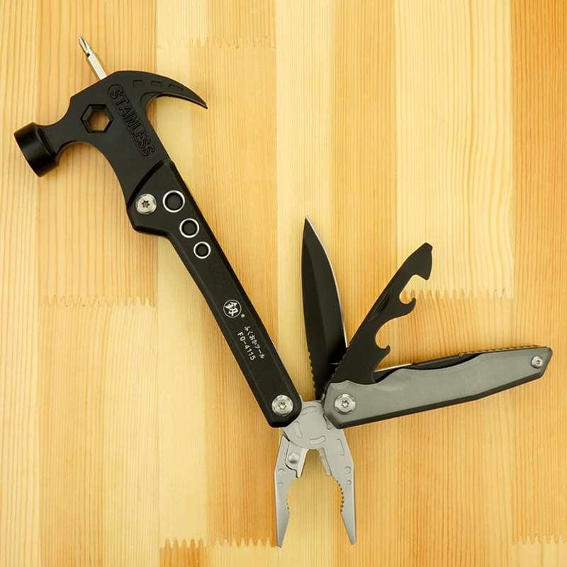 福冈釰牌多功能钳子羊角锤组合户外露营家用小锤子木工榔头起钉锤