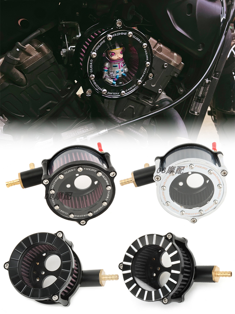 摩托车灰石300金吉拉透明空滤闪300滤清器gv300空气滤芯改装加灯