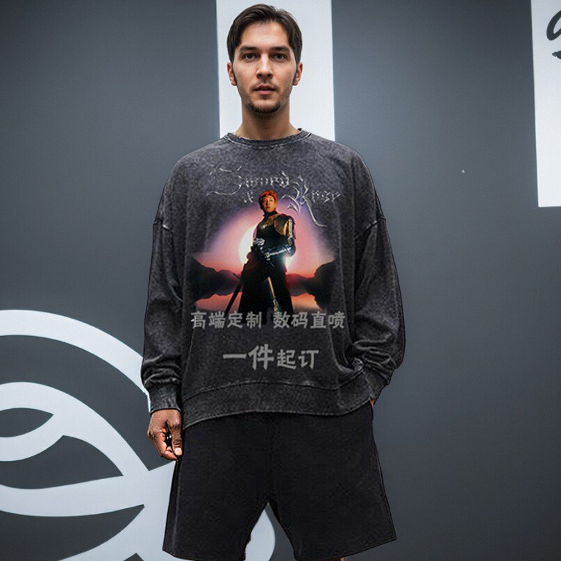 复古做旧卫衣定制高端印花diy