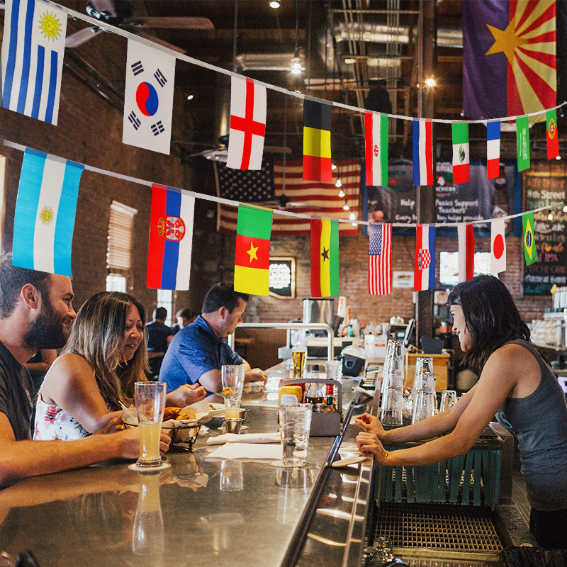 严选2026美加墨世界杯旗帜32强串旗酒吧装饰球迷用品气氛装饰品