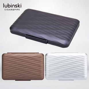 鲁宾斯基纤薄铝合金便携雪茄盒10支装 LUBINSKI户外旅行雪茄便携盒