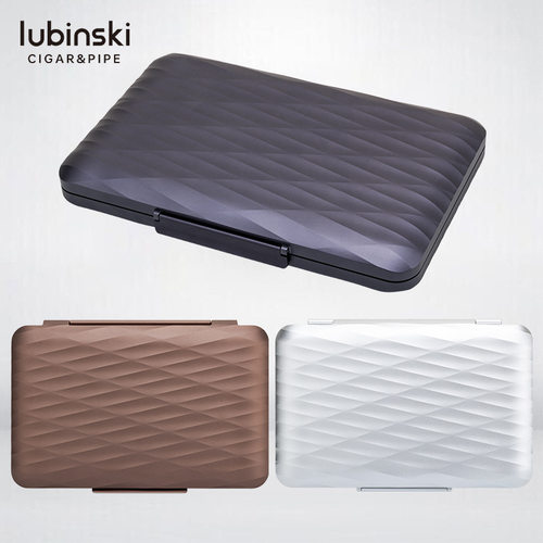 鲁宾斯基纤薄铝合金便携雪茄盒10支装LUBINSKI户外旅行雪茄便携盒