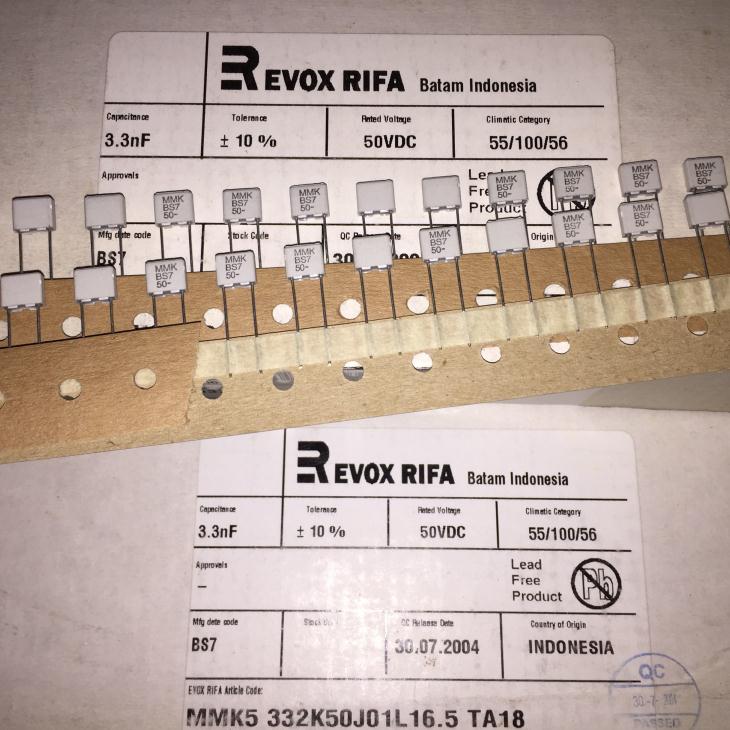 瑞典 EVOX-RIFA MMK5 50V3300PF 50V3.3nf  BS7 薄膜电容器