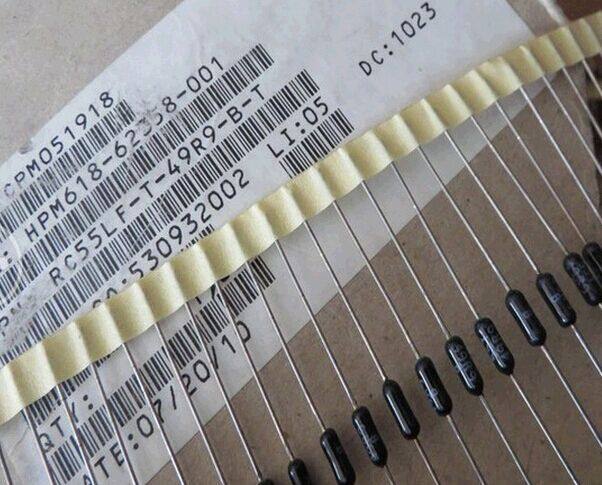 RC55LF-T-49R9-B-T 金属膜电阻器 0.25W 49.9R 0.1% IRC / TT