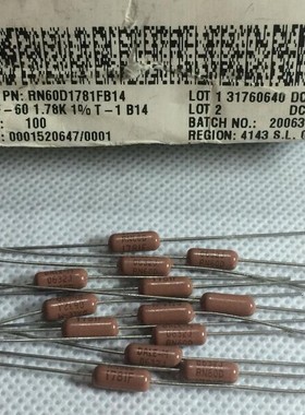 RN60D1781FB14 金属膜电阻器 1/4w 1.78Kohms 1% 100ppm VISHAY