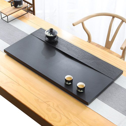 天然乌金石茶盘单盘家用简约茶具客厅整块高档石头茶海茶台盘托盘