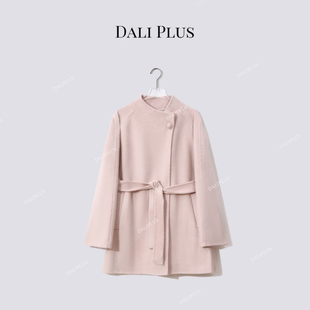 【羊驼贝贝+绵羊毛】一粒扣系带双面呢大衣-D5CK2129