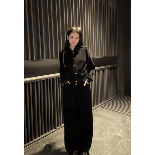 醋酸羊毛混纺小夹克套装