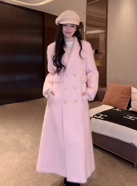 大李plus“山羊绒拉绒+高支澳毛”双排扣大衣-D5CH4789