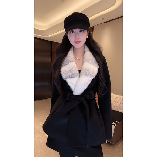 高级贵气羊绒大衣女冬季毛呢外套