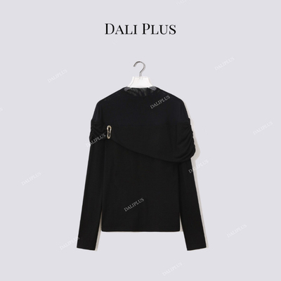 大李PLUS“莱赛尔羊毛设计感上衣”金扣不规则衬衫-D5ST1506